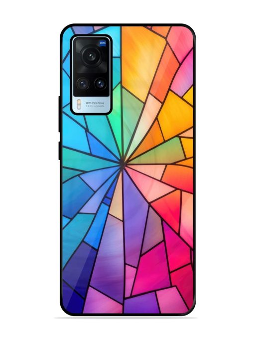 Stained Glass Kaleidoscope Of Colors Glossy Soft Edge Case for Vivo X60