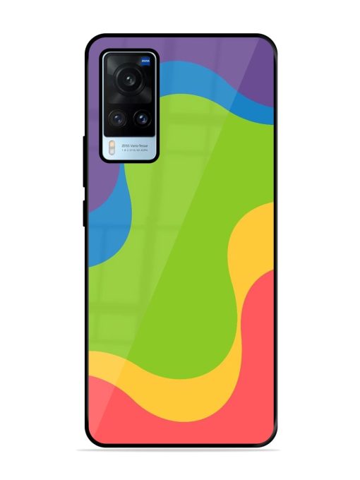 Wavy Rainbow Wonderland Glossy Soft Edge Case for Vivo X60 Chachhi