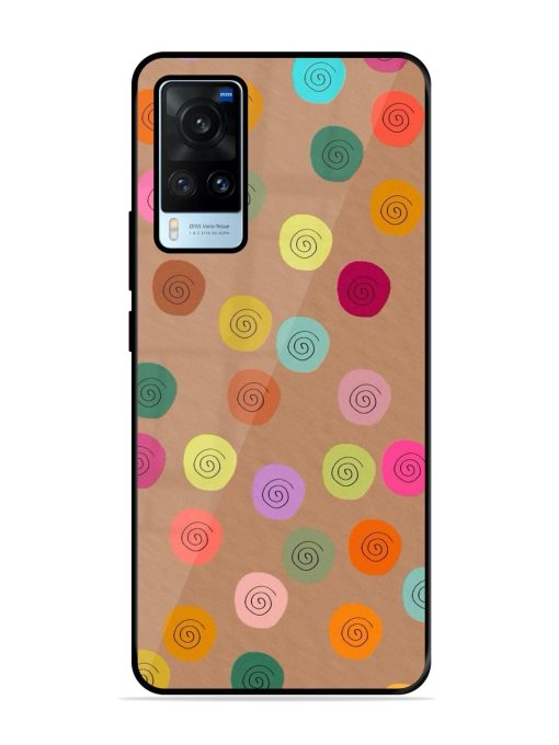 Swirly Dots On Kraft Glossy Soft Edge Case for Vivo X60 Chachhi