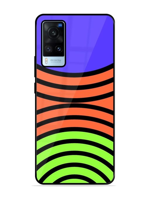 Psychedelic Stripe Symphony Glossy Soft Edge Case for Vivo X60 Chachhi