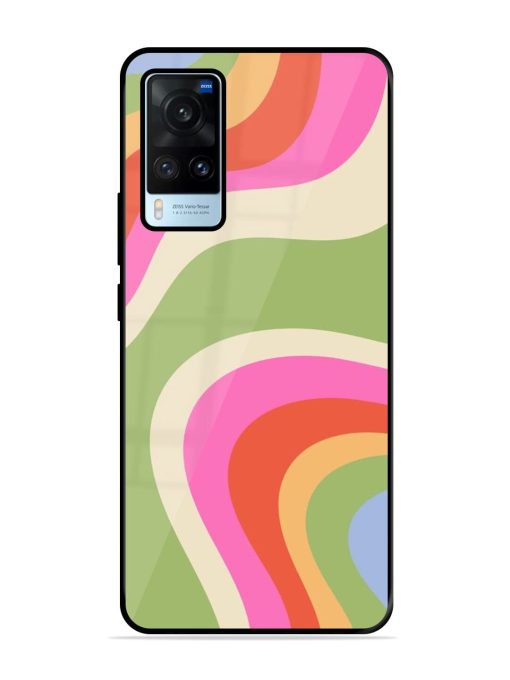 Wavy Rainbow Wonderland Glossy Soft Edge Case for Vivo X60 Chachhi