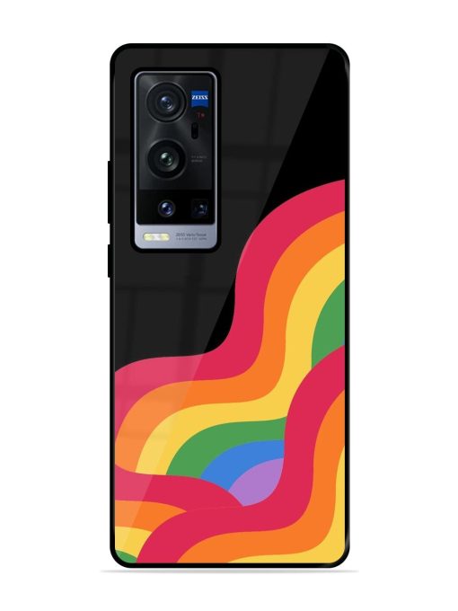 Wavy Rainbow Glossy Soft Edge Case for Vivo X60 Pro Plus Chachhi