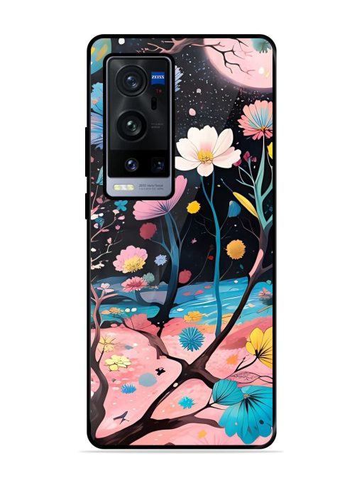 Cosmic Bloom Glossy Soft Edge Case for Vivo X60 Pro Plus Chachhi