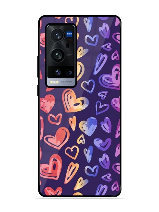 Rainbow Hearts Glossy Soft Edge Case for Vivo X60 Pro Plus Chachhi