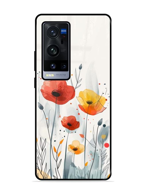 Poppy Fields Glossy Soft Edge Case for Vivo X60 Pro Plus Chachhi