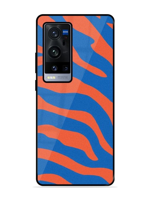 Zebra Stripes In Blue And Orange Glossy Soft Edge Case for Vivo X60 Pro Plus Chachhi