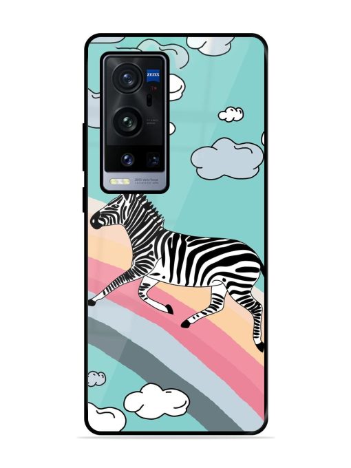 Zebra On A Rainbow Glossy Soft Edge Case for Vivo X60 Pro Plus Chachhi