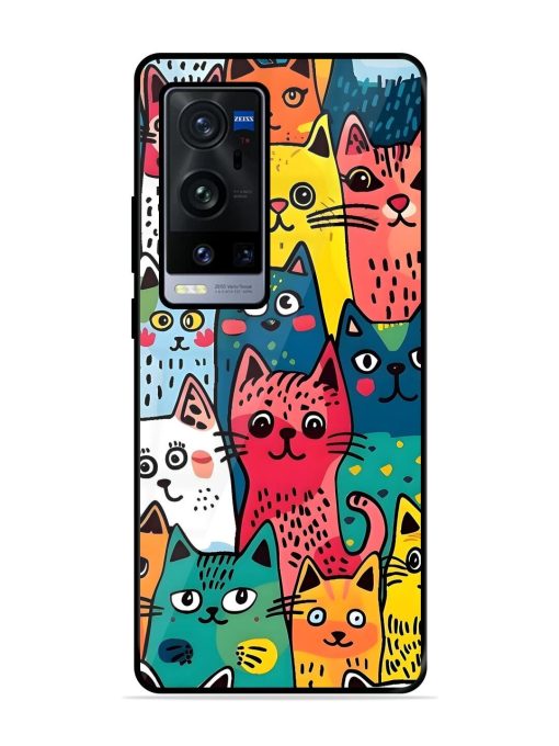 Feline Frenzy Glossy Soft Edge Case for Vivo X60 Pro Plus Chachhi