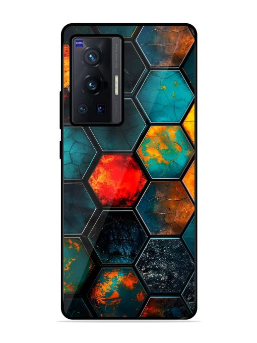 Hexagon Hive Glossy Soft Edge Case for Vivo X70 Pro (5G) Chachhi