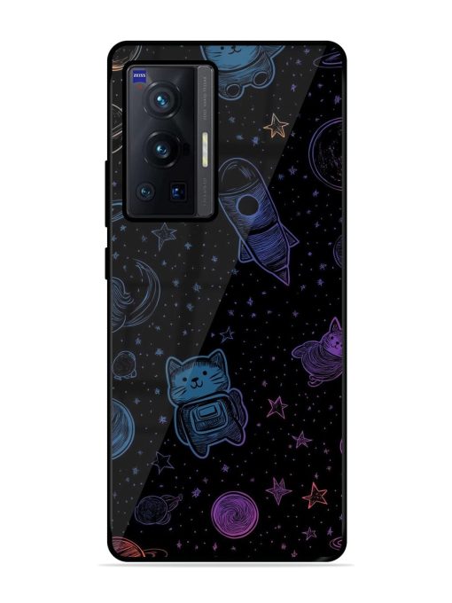 Cosmic Cat Chaos Glossy Soft Edge Case for Vivo X70 Pro (5G) Chachhi