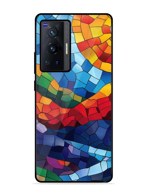 Mosaic Sunset Glossy Soft Edge Case for Vivo X70 Pro (5G) Chachhi