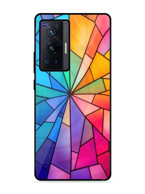 Stained Glass Kaleidoscope Of Colors Glossy Soft Edge Case for Vivo X70 Pro (5G) Chachhi