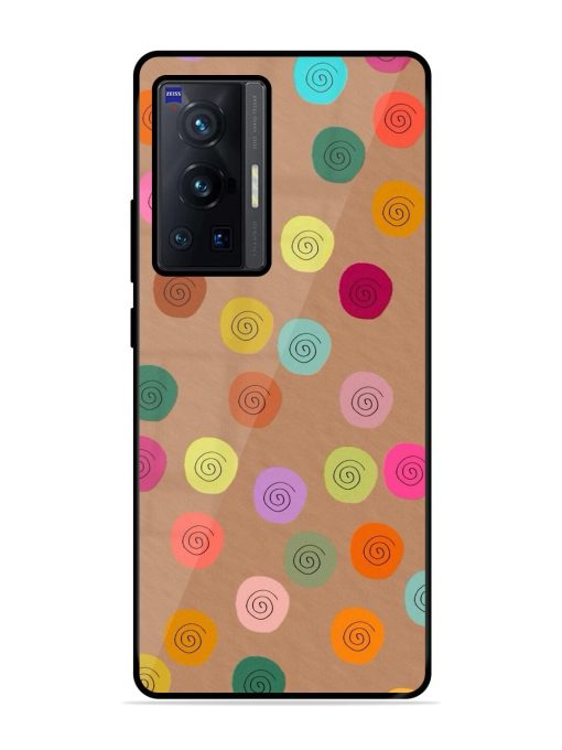 Swirly Dots On Kraft Glossy Soft Edge Case for Vivo X70 Pro (5G) Chachhi