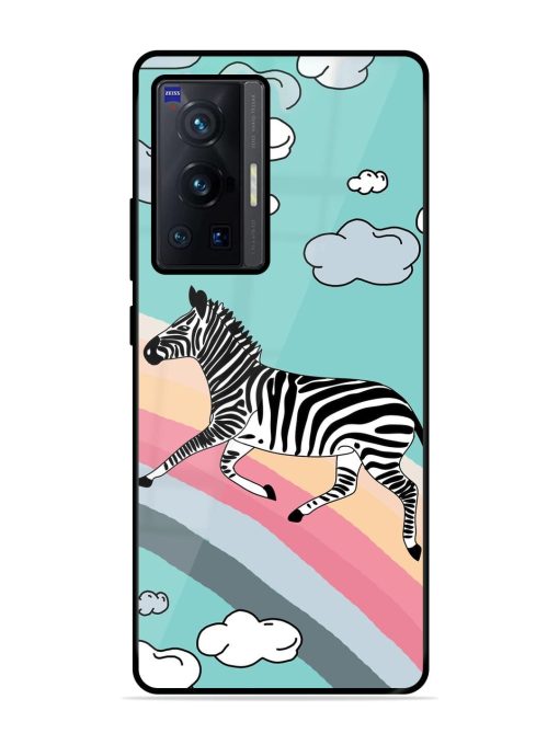 Zebra On A Rainbow Glossy Soft Edge Case for Vivo X70 Pro (5G) Chachhi