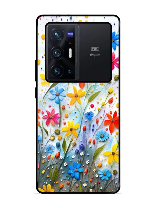 Vibrant Floral Glossy Soft Edge Case for Vivo X70 Pro Plus Chachhi