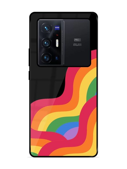 Wavy Rainbow Glossy Soft Edge Case for Vivo X70 Pro Plus