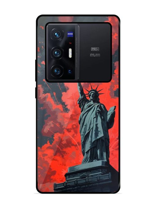 Lady Liberty'S Firework Finale Glossy Soft Edge Case for Vivo X70 Pro Plus Chachhi