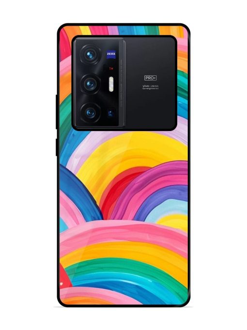 Rainbow Symphony Glossy Soft Edge Case for Vivo X70 Pro Plus Chachhi