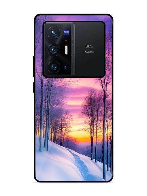 Winter'S Purple Haze Glossy Soft Edge Case for Vivo X70 Pro Plus Chachhi