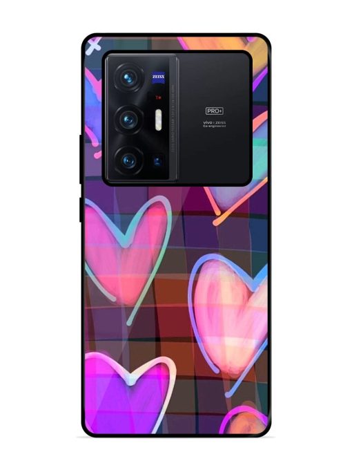 Neon Hearts Glossy Soft Edge Case for Vivo X70 Pro Plus Chachhi