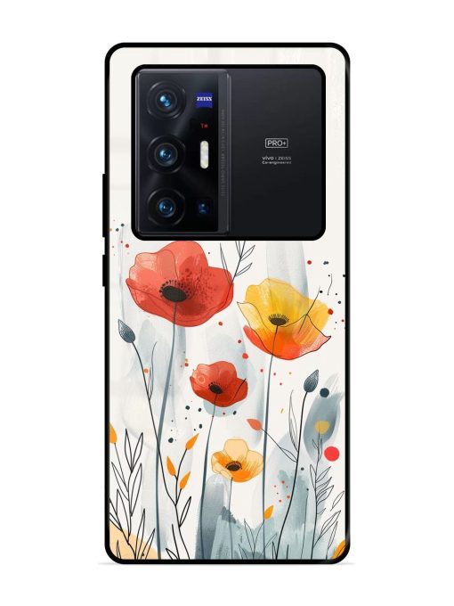 Poppy Fields Glossy Soft Edge Case for Vivo X70 Pro Plus Chachhi