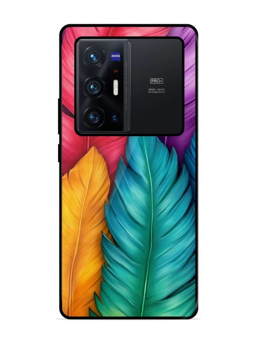 Rainbow Feathers Glossy Soft Edge Case for Vivo X70 Pro Plus Chachhi