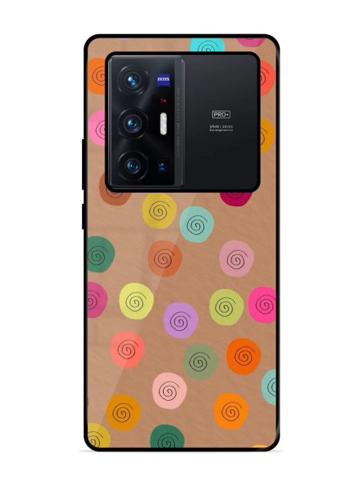 Swirly Dots On Kraft Glossy Soft Edge Case for Vivo X70 Pro Plus