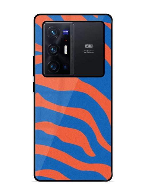 Zebra Stripes In Blue And Orange Glossy Soft Edge Case for Vivo X70 Pro Plus Chachhi