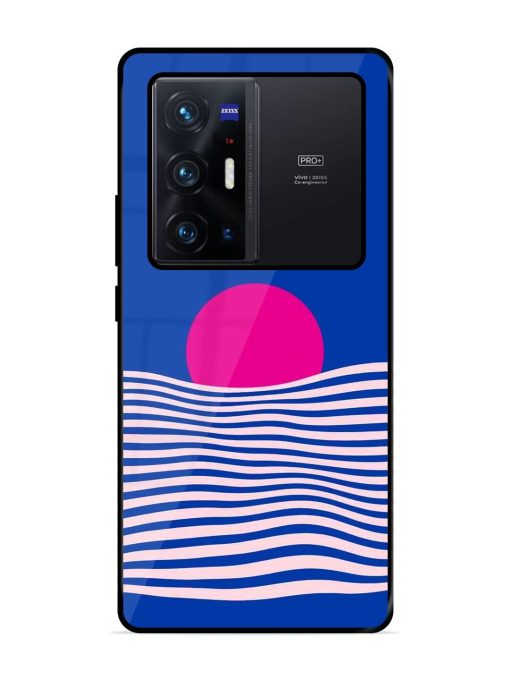 Pink Sunset Over Blue Waves Glossy Soft Edge Case for Vivo X70 Pro Plus