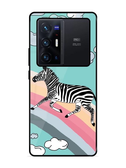 Zebra On A Rainbow Glossy Soft Edge Case for Vivo X70 Pro Plus Chachhi