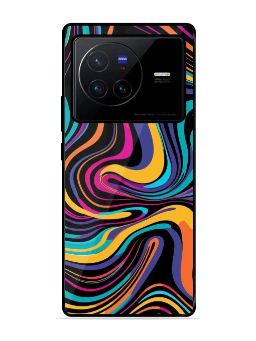 Psychedelic Swirl Glossy Soft Edge Case for Vivo X80 Chachhi