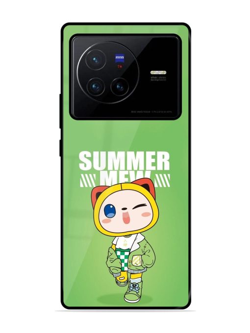 Purrfect Summer Glossy Soft Edge Case for Vivo X80 Chachhi