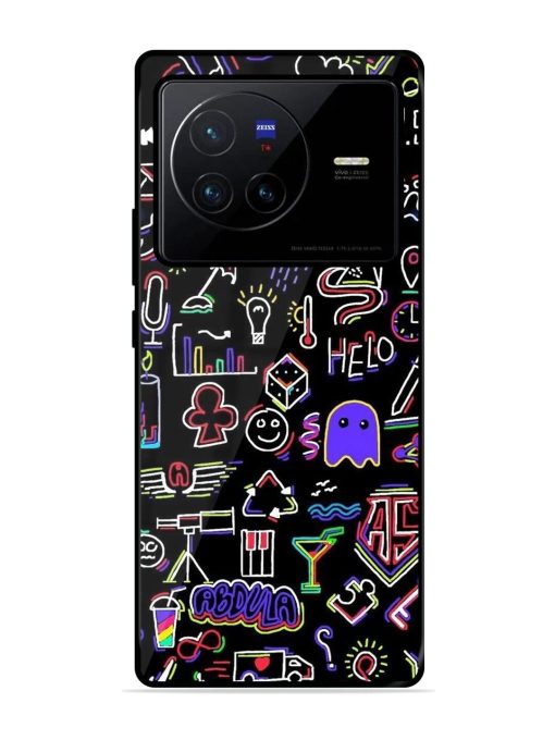 Neon Doodle Glossy Soft Edge Case for Vivo X80 Chachhi