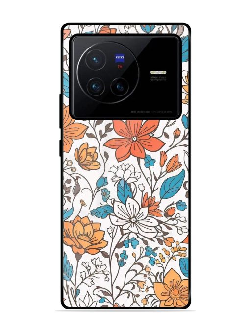 Floral Symphony Glossy Soft Edge Case for Vivo X80 Chachhi