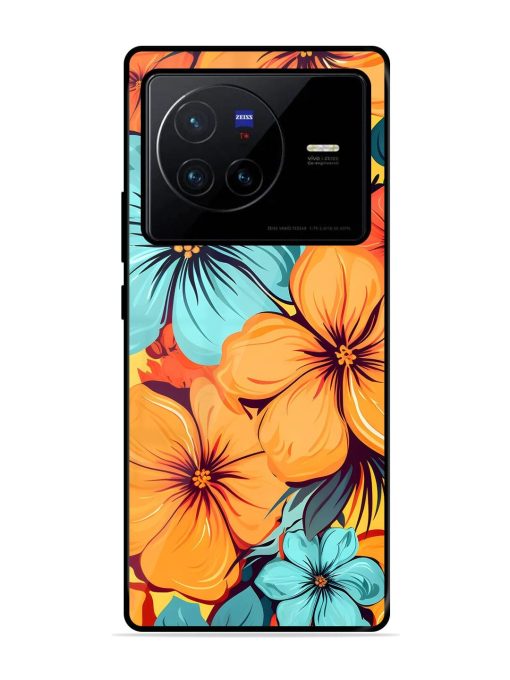 Tropical Bloom Glossy Soft Edge Case for Vivo X80 Chachhi