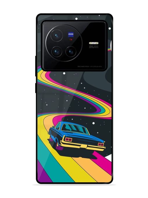 Rainbow Road Glossy Soft Edge Case for Vivo X80 Chachhi