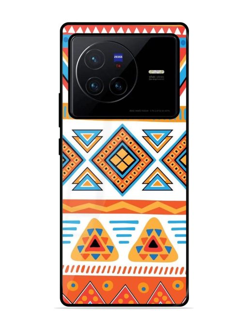 Vibrant Tribal Pattern Glossy Soft Edge Case for Vivo X80 Chachhi