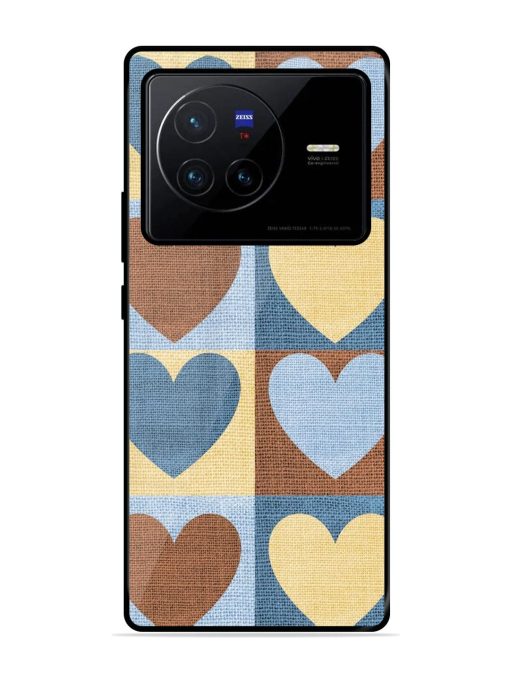 Hearts On Canvas Glossy Soft Edge Case for Vivo X80 Chachhi