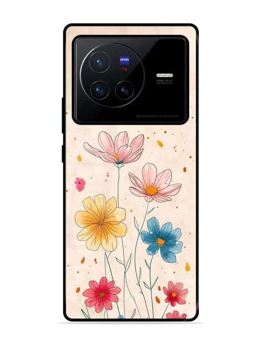 Delicate Bloom Glossy Soft Edge Case for Vivo X80 Chachhi