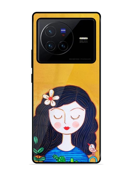 Girl Illustration Glossy Soft Edge Case for Vivo X80 Chachhi