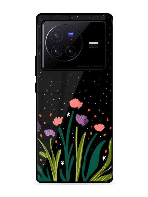 Midnight Bloom Glossy Soft Edge Case for Vivo X80 Chachhi