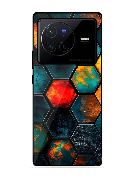 Hexagon Hive Glossy Soft Edge Case for Vivo X80 Chachhi