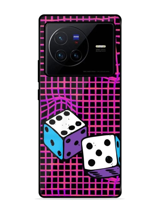 Glitched Dice Glossy Soft Edge Case for Vivo X80 Chachhi