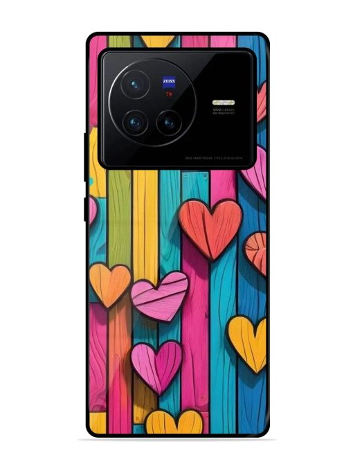 Rainbow Of Hearts Glossy Soft Edge Case for Vivo X80 Chachhi