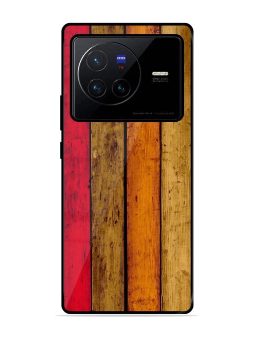 Colorful Woodgrain Glossy Soft Edge Case for Vivo X80 Chachhi