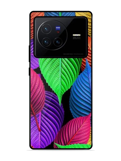 Rainbow Leaf Symphony Glossy Soft Edge Case for Vivo X80 Chachhi