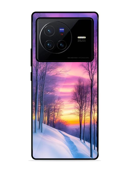 Winter'S Purple Haze Glossy Soft Edge Case for Vivo X80 Chachhi