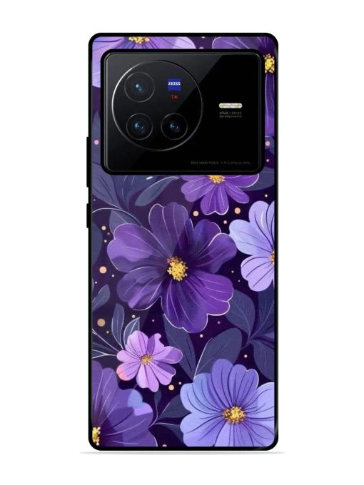 Purple Paradise Glossy Soft Edge Case for Vivo X80 Chachhi