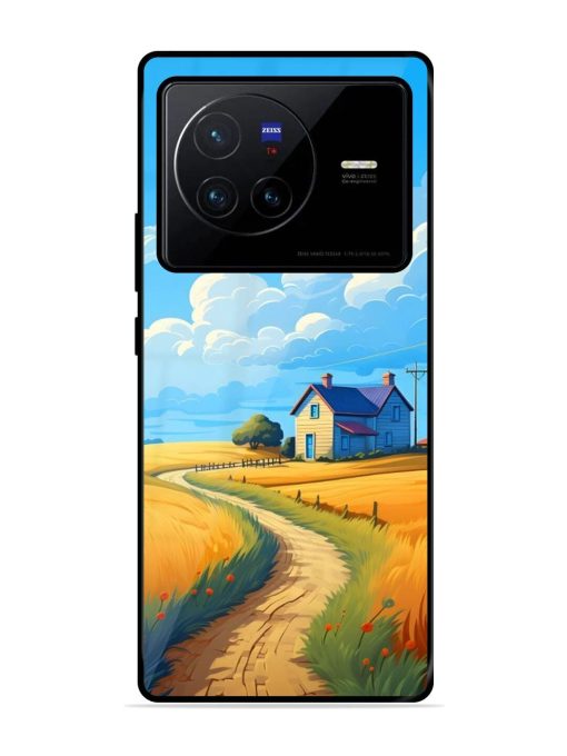 Countryside Cottage Glossy Soft Edge Case for Vivo X80 Chachhi