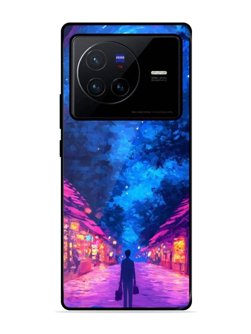 Neon Nightscape Glossy Soft Edge Case for Vivo X80 Chachhi